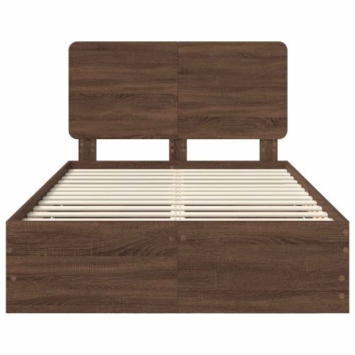 Рамка за легло Кафяв дъб 135 x 190 cm Инженерна дървесина