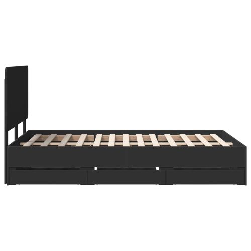 Рамка за легло с таблото Черно 120 x 190 cm Инженерна дървесина