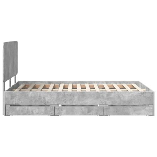 Рамка за легло Циментено сиво 120 x 190 cm Инженерна дървесина