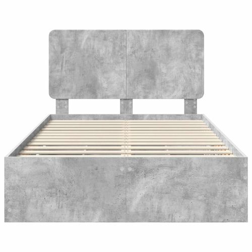 Рамка за легло Циментено сиво 120 x 200 cm Инженерна дървесина