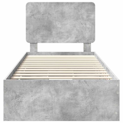 Рамка за легло Циментено сиво 90 x 200 cm Инженерна дървесина