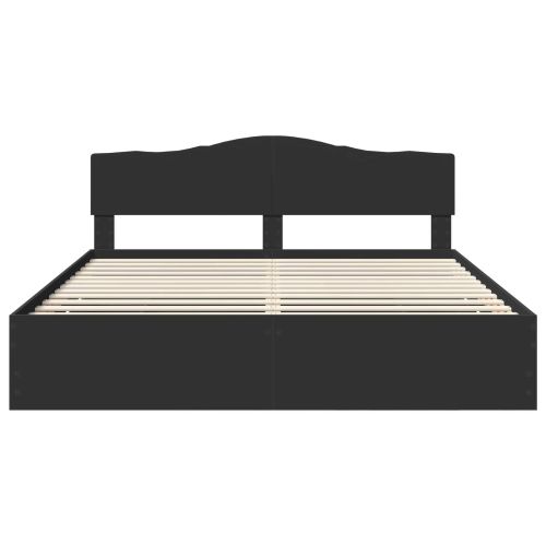 Рамка за легло с таблото Черно 200 x 200 cm Инженерна дървесина