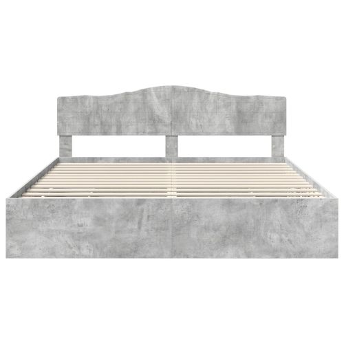 Рамка за легло Циментено сиво 200 x 200 cm Инженерна дървесина