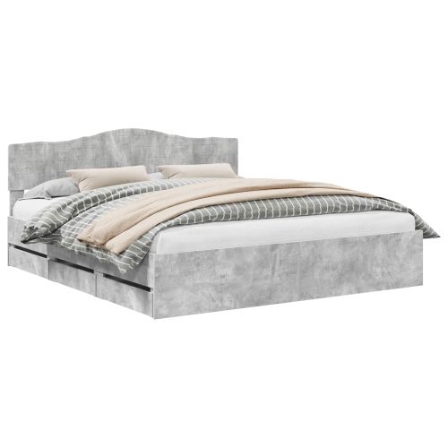 Рамка за легло Циментено сиво 180 x 200 cm Инженерна дървесина