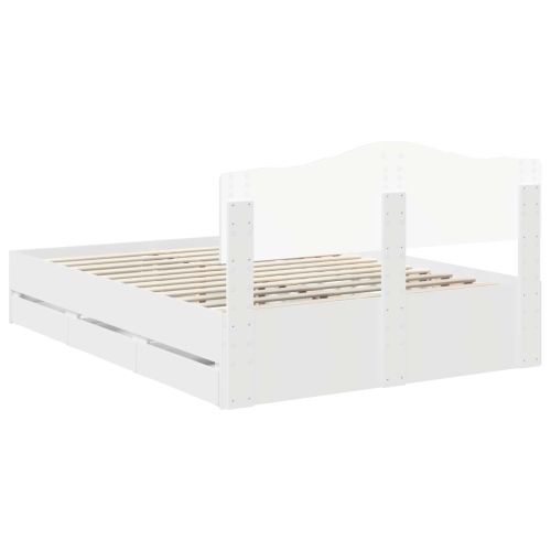 Рамка за легло с чекмедже Бяло 160 x 200 cm Инженерна дървесина