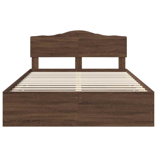 Рамка за легло Кафяв дъб 150 x 200 cm Инженерна дървесина