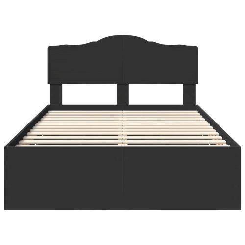 Рамка за легло с таблото Черно 135 x 190 cm Инженерна дървесина