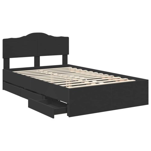 Рамка за легло с таблото Черно 120 x 190 cm Инженерна дървесина