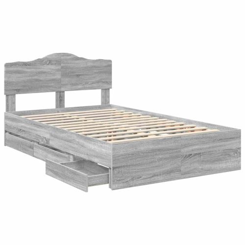 Рамка за легло Сив Сонома 120 x 200 cm Инженерна дървесина