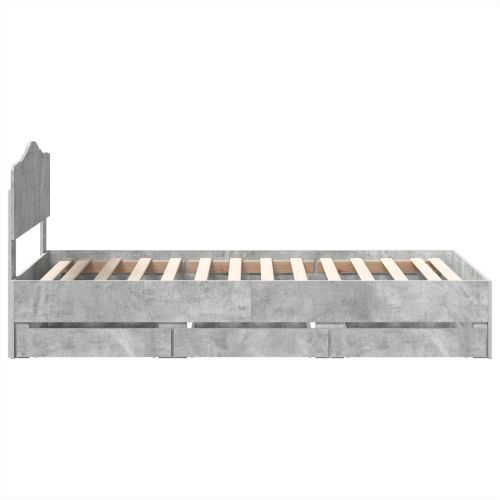 Рамка за легло Циментено сиво 100 x 200 cm Инженерна дървесина