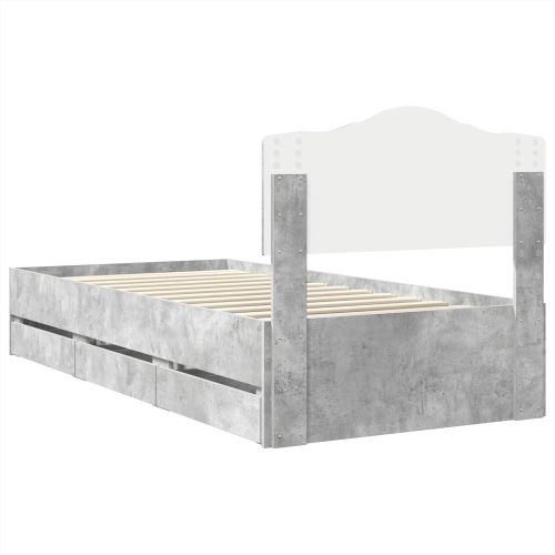 Рамка за легло Циментено сиво 100 x 200 cm Инженерна дървесина