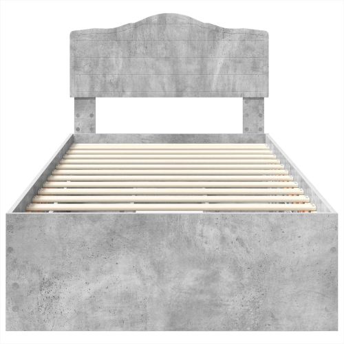 Рамка за легло Циментено сиво 90 x 190 cm Инженерна дървесина