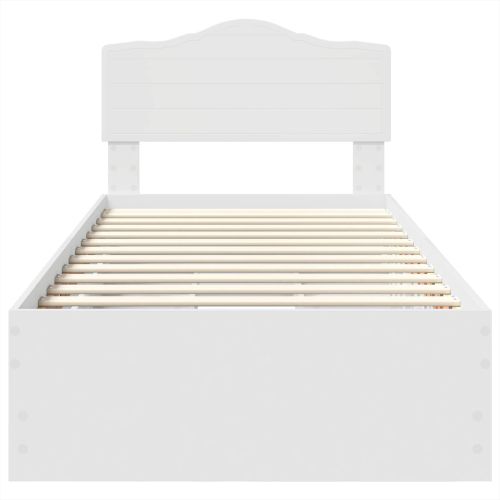 Рамка за легло с чекмедже Бяло 90 x 200 cm Инженерна дървесина