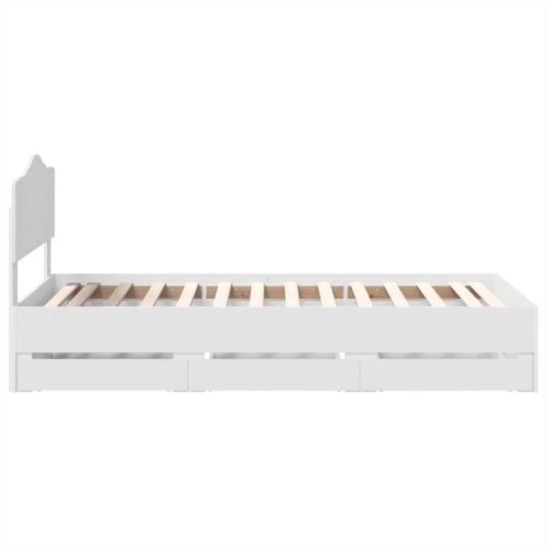 Рамка за легло с чекмедже Бяло 90 x 200 cm Инженерна дървесина