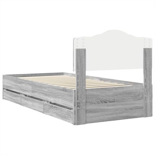 Рамка за легло Сив Сонома 90 x 200 cm Инженерна дървесина