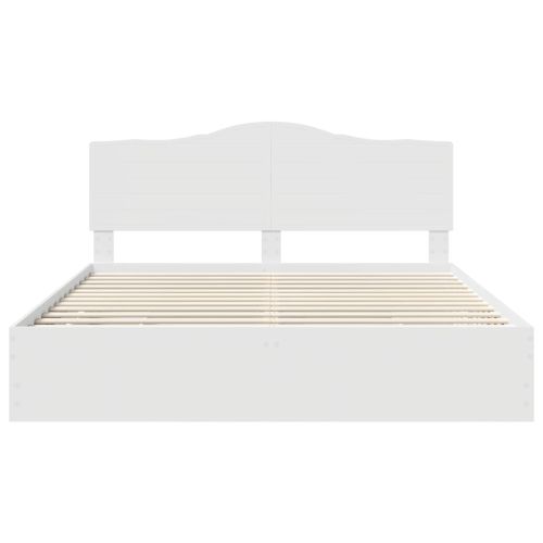 Рамка за легло с чекмедже Бяло 200 x 200 cm Инженерна дървесина