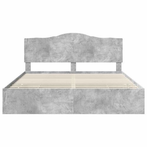 Рамка за легло Циментено сиво 200 x 200 cm Инженерна дървесина