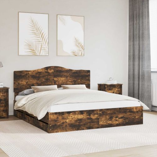 Рамка за легло Димян дъб 200 x 200 cm Инженерна дървесина