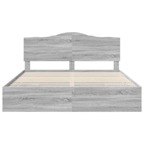 Рамка за легло Сив Сонома 200 x 200 cm Инженерна дървесина