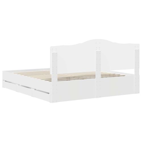 Рамка за легло с чекмедже Бяло 180 x 200 cm Инженерна дървесина