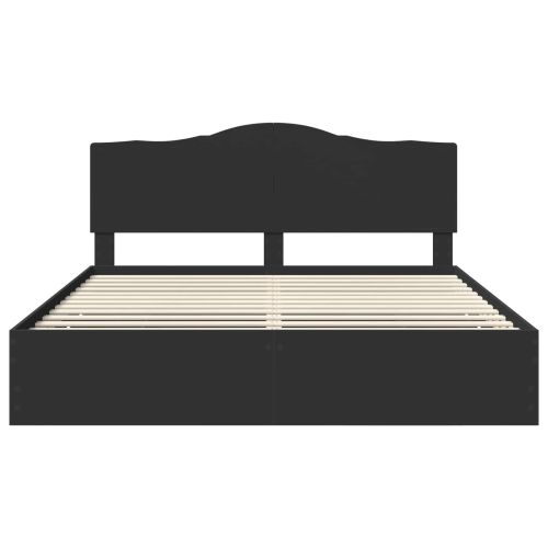 Рамка за легло с таблото Черно 180 x 200 cm Инженерна дървесина
