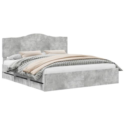 Рамка за легло Циментено сиво 180 x 200 cm Инженерна дървесина