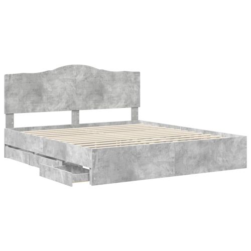 Рамка за легло Циментено сиво 180 x 200 cm Инженерна дървесина