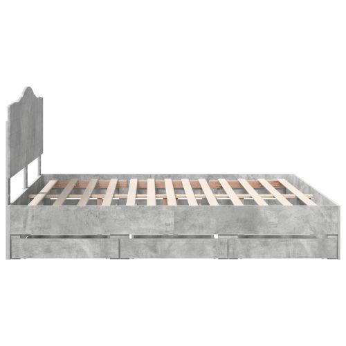 Рамка за легло Циментено сиво 180 x 200 cm Инженерна дървесина