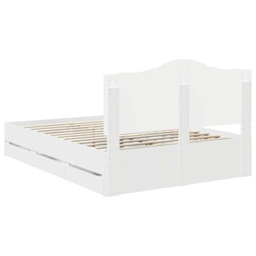 Рамка за легло с чекмедже Бяло 160 x 200 cm Инженерна дървесина