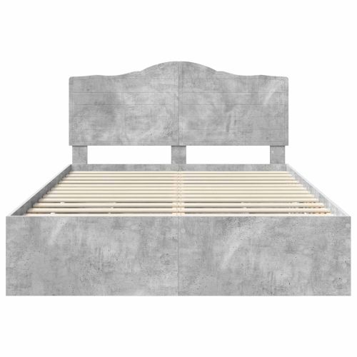 Рамка за легло Циментено сиво 160 x 200 cm Инженерна дървесина