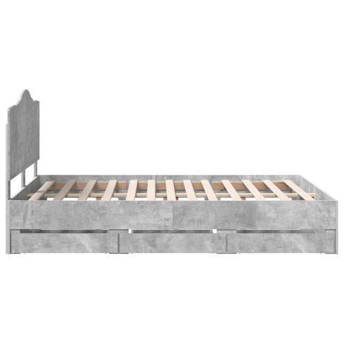 Рамка за легло Циментено сиво 150 x 200 cm Инженерна дървесина