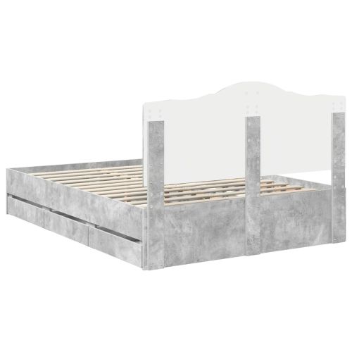Рамка за легло Циментено сиво 150 x 200 cm Инженерна дървесина