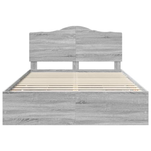 Рамка за легло Сив Сонома 140 x 190 cm Инженерна дървесина