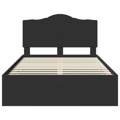 Рамка за легло с таблото Черно 135 x 190 cm Инженерна дървесина