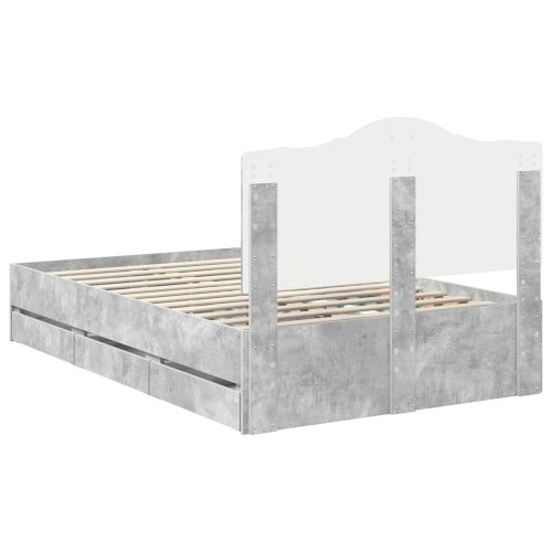 Рамка за легло Циментено сиво 120 x 190 cm Инженерна дървесина