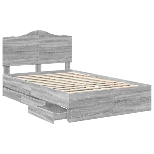 Рамка за легло Сив Сонома 120 x 190 cm Инженерна дървесина