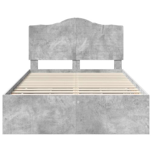 Рамка за легло Циментено сиво 120 x 200 cm Инженерна дървесина