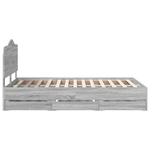Рамка за легло Сив Сонома 120 x 200 cm Инженерна дървесина