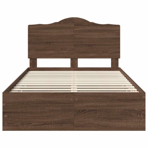 Рамка за легло Кафяв дъб 120 x 200 cm Инженерна дървесина