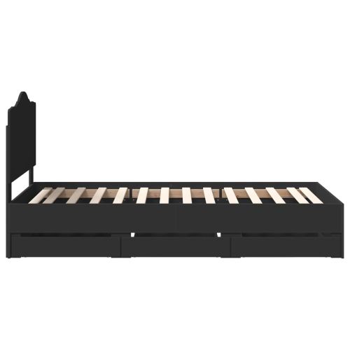 Рамка за легло с таблото Черно 100 x 200 cm Инженерна дървесина