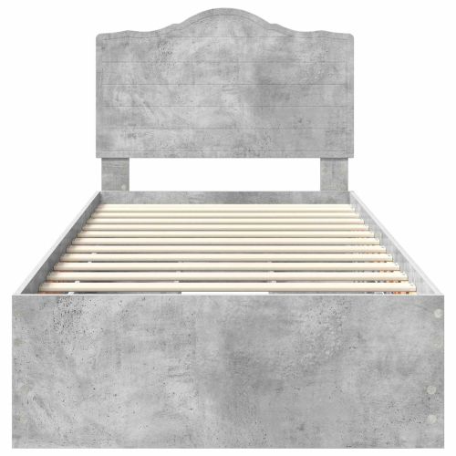 Рамка за легло Циментено сиво 100 x 200 cm Инженерна дървесина