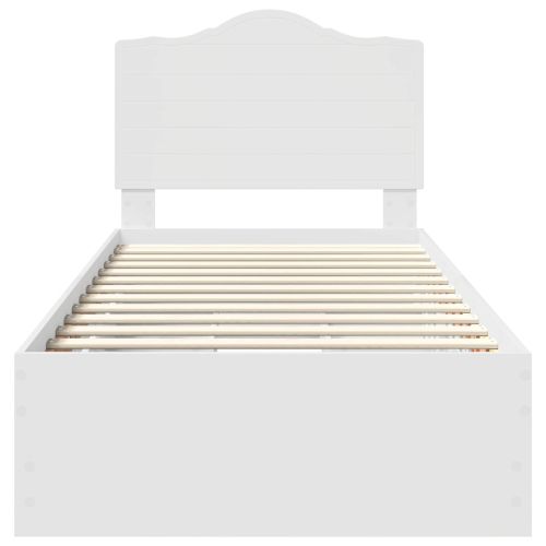 Рамка за легло с чекмедже Бяло 90 x 190 cm Инженерна дървесина