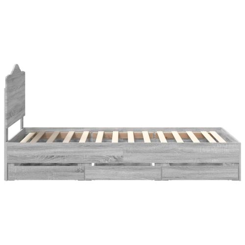 Рамка за легло Сив Сонома 90 x 190 cm Инженерна дървесина