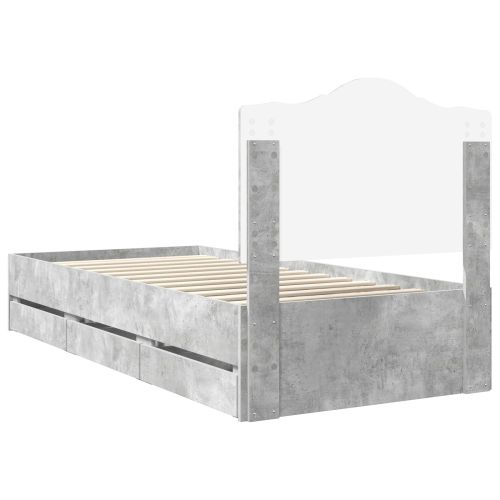 Рамка за легло Циментено сиво 90 x 200 cm Инженерна дървесина
