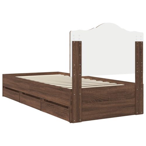 Рамка за легло Кафяв дъб 90 x 200 cm Инженерна дървесина