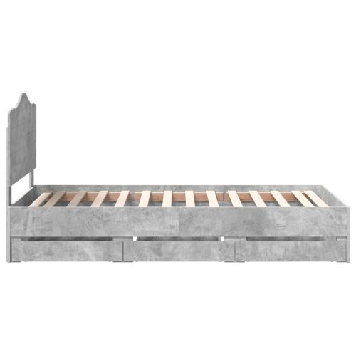 Рамка за легло Циментено сиво 75 x 190 cm Инженерна дървесина