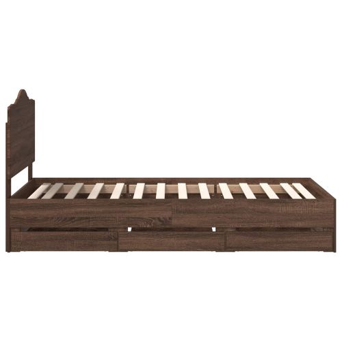 Рамка за легло Кафяв дъб 75 x 190 cm Инженерна дървесина