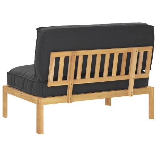 Комплект дивани Черно 120 x 80 x 69 см Солидно акациево дърво