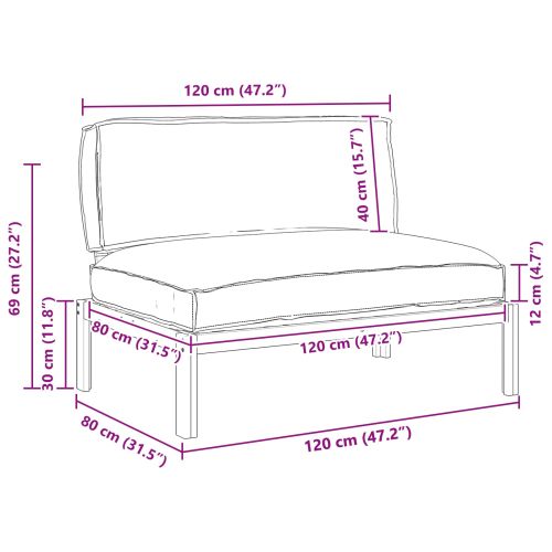 Комплект дивани с възглавница Виненочервен 120 x 80 x 69 см