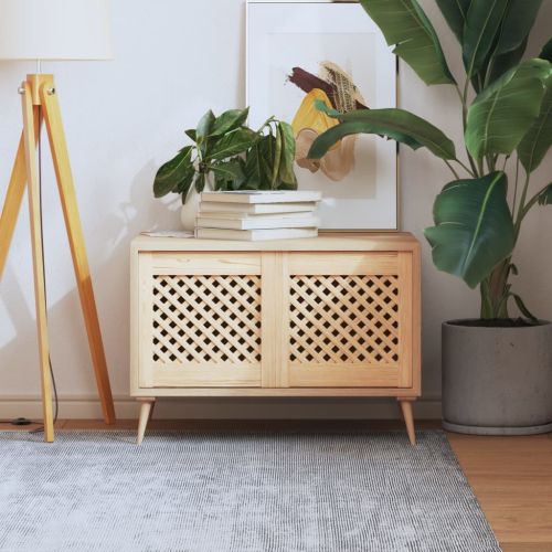 Врати за шкафове с решетен дизайн 2 бр 39,5x39,5 см бор масив